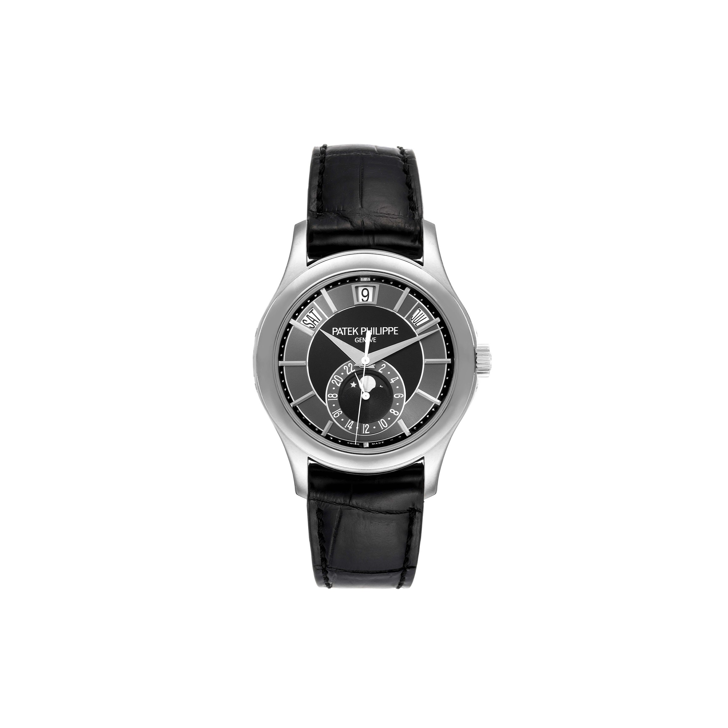 P**ek Ph**ppe complications annual calendar black dial 40mm watch 5205g-010